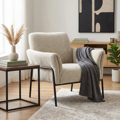 כורסת לאונג' מעוצבת ורחבה דגם OASIS LUXE – בד קטיפתי ושלד מתכת