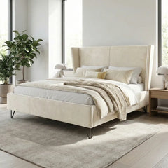 מיטה מרופדת דגם MAJESTY – ראש מיטה מלכותי עם כנפיים עוטפות