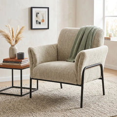 כורסת לאונג' מעוצבת ורחבה דגם OASIS LUXE – בד קטיפתי ושלד מתכת