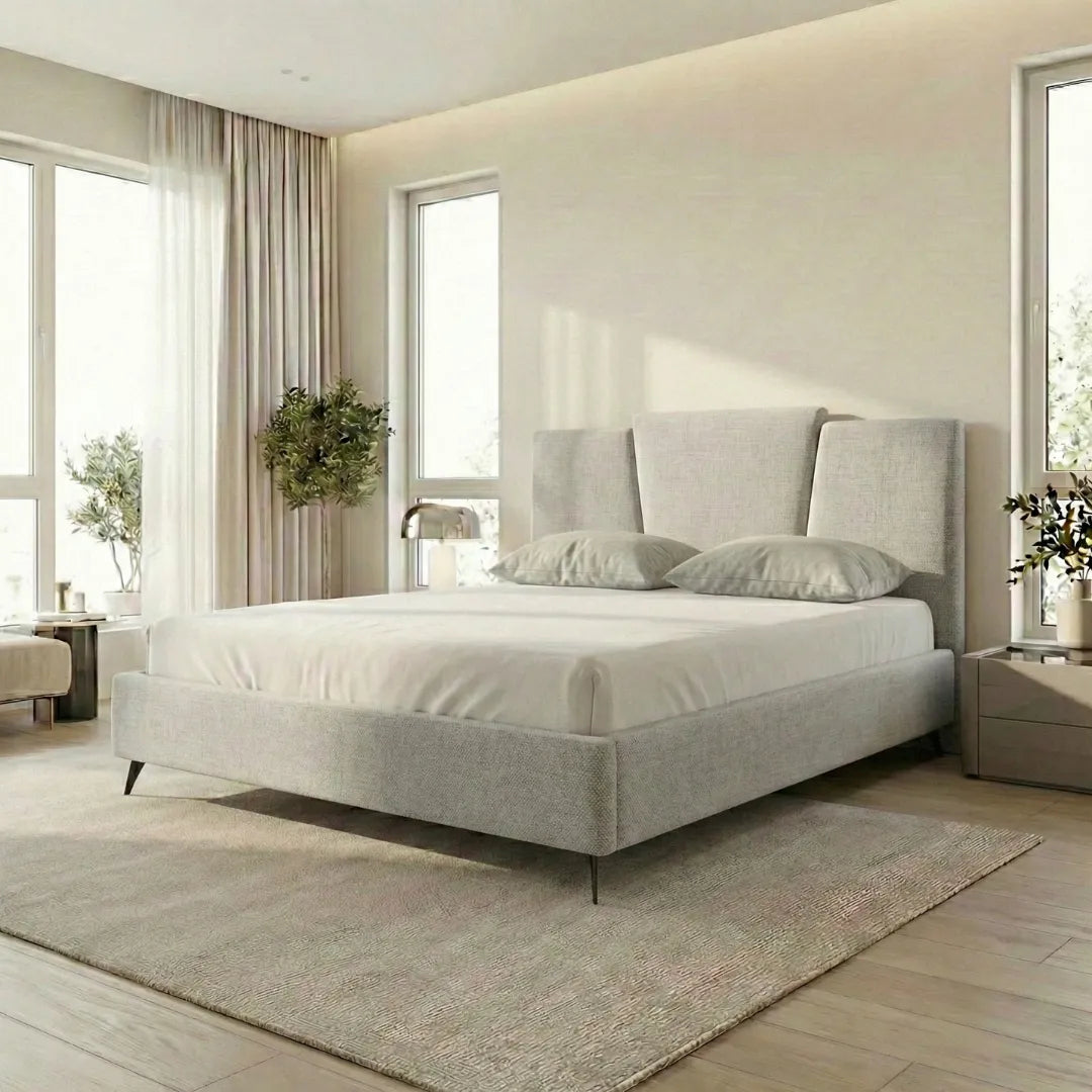 מיטה מרופדת דגם LOTUS – שיק גיאומטרי בניחוח Art-Deco