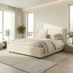 מיטה מרופדת דגם DUO – מינימליזם אורבני עם ראש כפול ומפנק