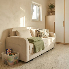 ספת אירוח דו-מושבית מבד נפתחת למיטה – דגם Nomi Sleep