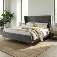 מיטה מרופדת דגם MAJESTY – ראש מיטה מלכותי עם כנפיים עוטפות