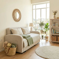 ספת אירוח דו-מושבית מבד נפתחת למיטה – דגם Nomi Sleep